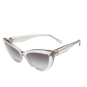 VERSACE Gray Clear Cat Eye Sunglasses